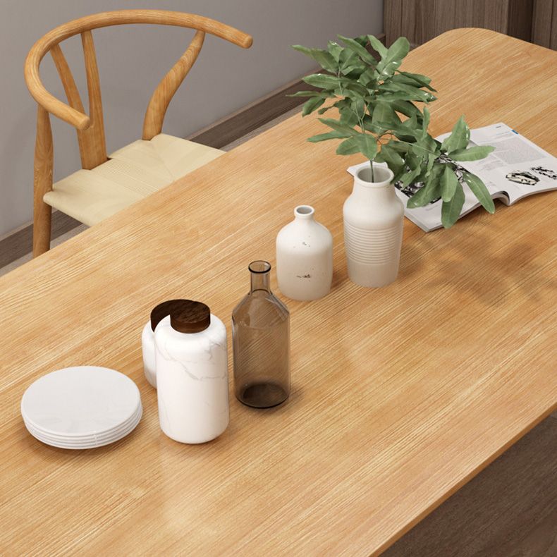 Glam Rectangle Dining Table Wooden Table with Wood Legs for Home