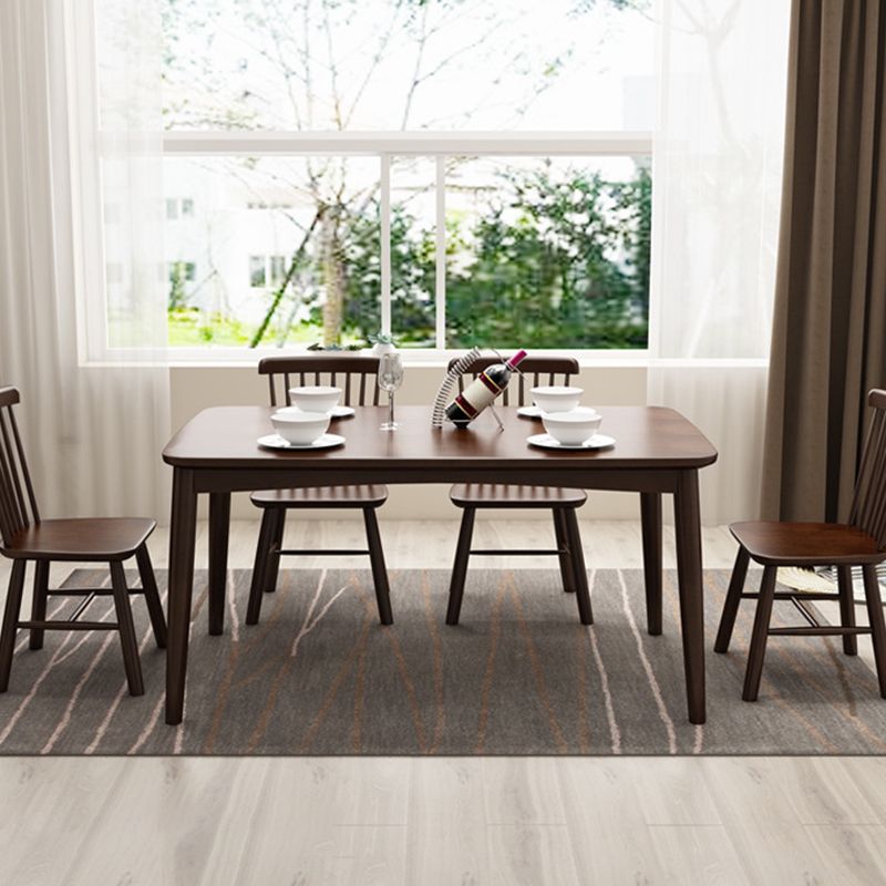 Rubberwood Solid Wood Dining Table Modern Dining Table for Kitchen