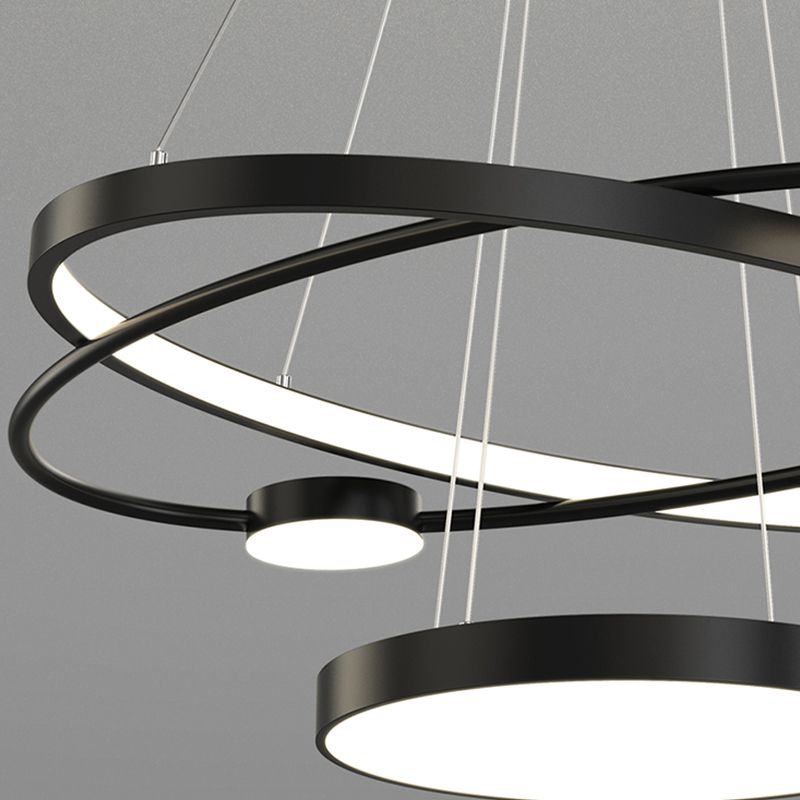 Posto de lámpara LED LED de capas de metal de araña de círculo nórdico para restaurante