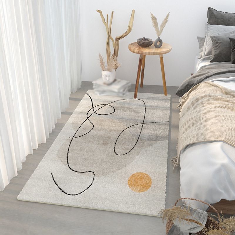 Tapis moderne de couleur claire, en Polyester, avec support antidérapant, pour la décoration de la maison