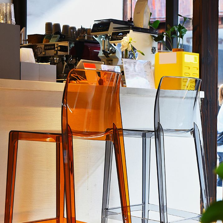 Contemporary Acrylic Counter Chair Low Back Indoor Bar Stools