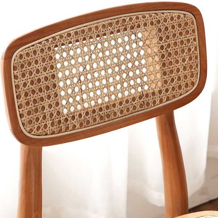 Sillas de comedor estilo moderno Sillas sin brazos con respaldo abierto y patas de madera