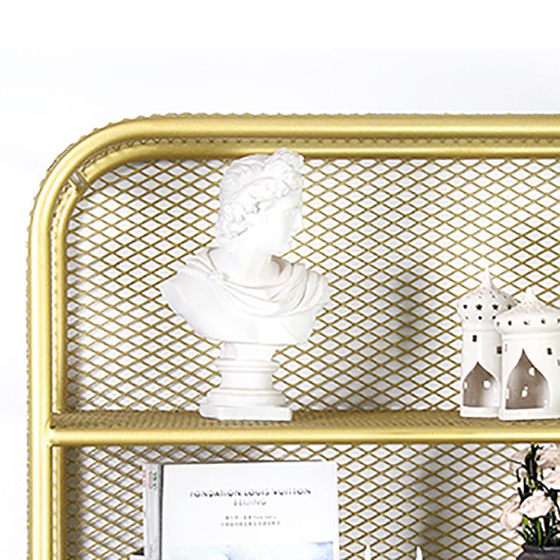 Contemporary Standard Metal Bookcase Closed Back Bookshelf with Rectangular Shelves