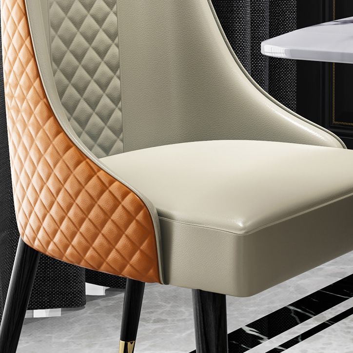 Silla de comedor de estilo moderno, silla auxiliar de madera sin brazos para cocina (juego de 2)