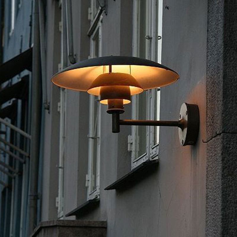 Matte Black Wall Lamp Industrial Aluminum 1 - Light Wall Armed Sconce