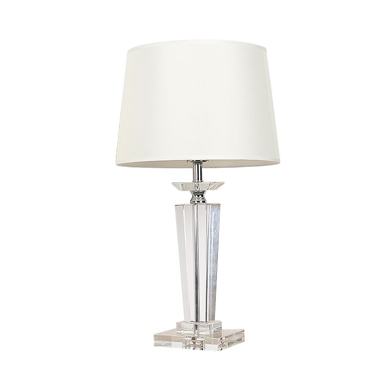 Fasskristall Task Light Moderne Stoff 1 Glühbirne weiße Nachttischlampe, 21 "/23,5" lang
