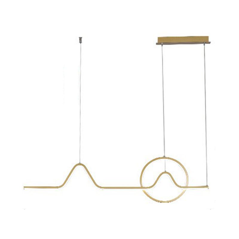 Éclairage d'île en métal moderne en forme d'île de forme linéaire