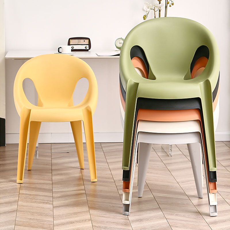 Modern Open Back Side Chair Plastic Arm Chair for Dining Room Bedroom