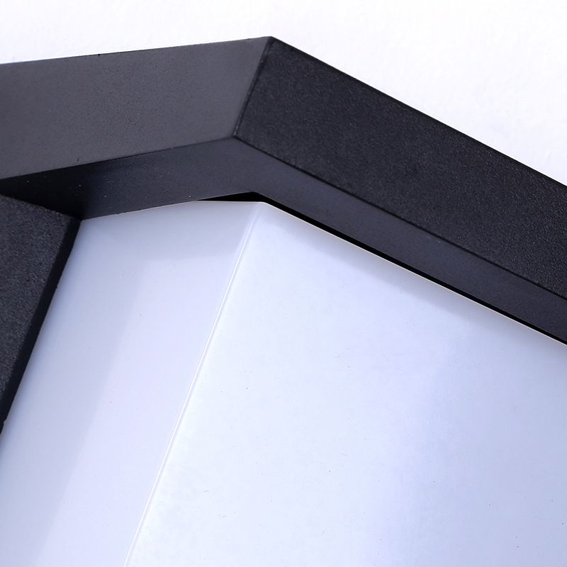 Modern Simple Style Rectangle Shade Wall Sconce Metal 1 Light Sconces inBlack