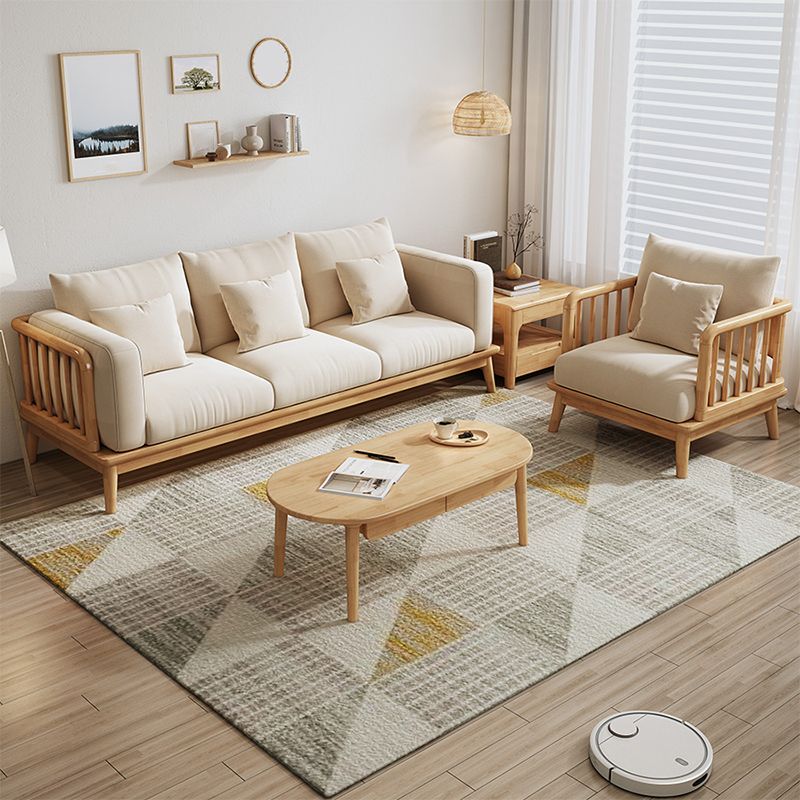 35.4" H Contemporary Cotton Blend Square Arm Sofa for Living Room