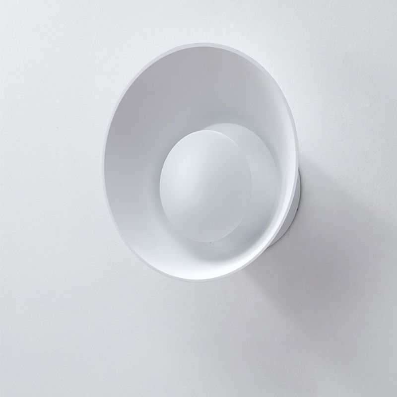 White/Black/Pink Finish Bowl Shape Sconce Light Minimalism LED Aluminum Wall Lamp for Drawing Room