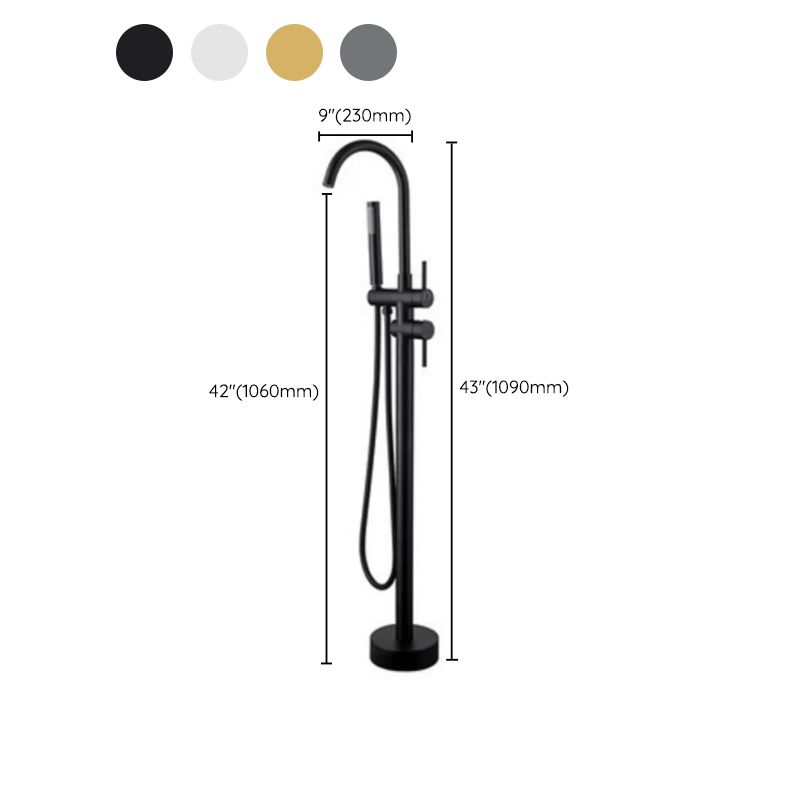 Floor Mounted Metal Freestanding Tub Filler 1 Handle Freestanding Bathtub Faucet