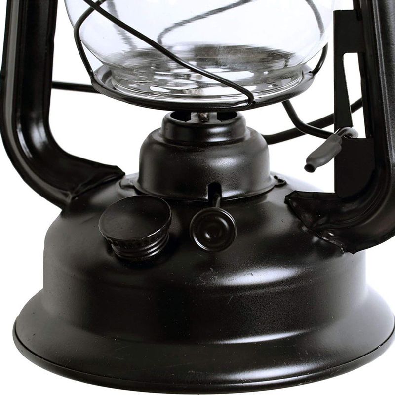 1-Light Wall Lighting Warehouse Dining Room Wall Lamp with Lantern Clear Glass Shade in Black