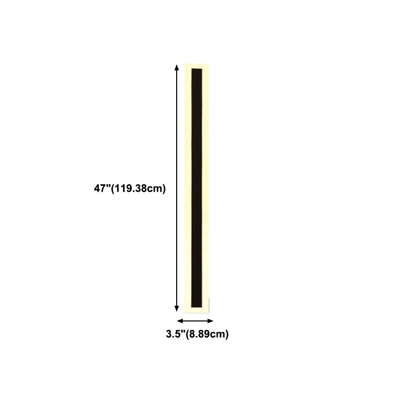Metal Linear Shape Wall Light Modern Style 1-Light Wall Light Sconces in Black
