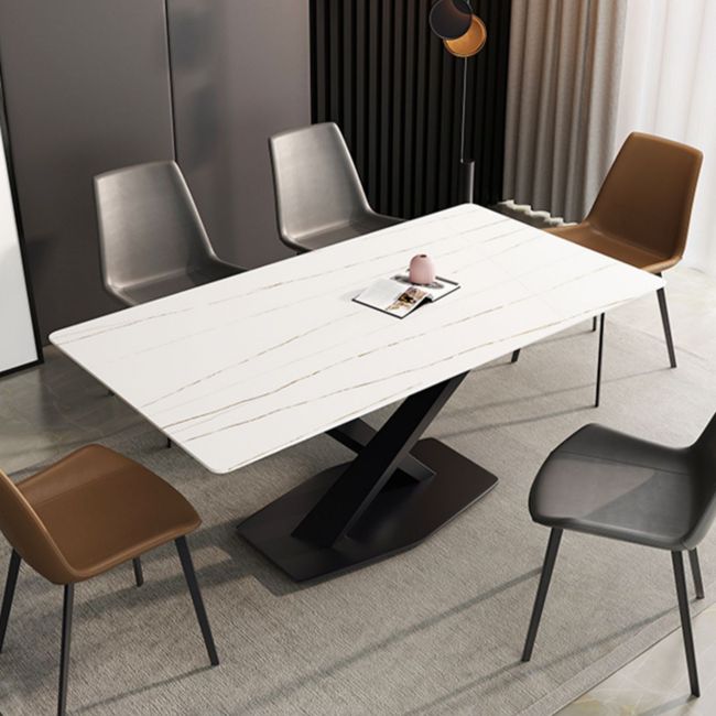 Industriële keuken Standaard eettafel Eettafel van gesinterd steen met voetstuk