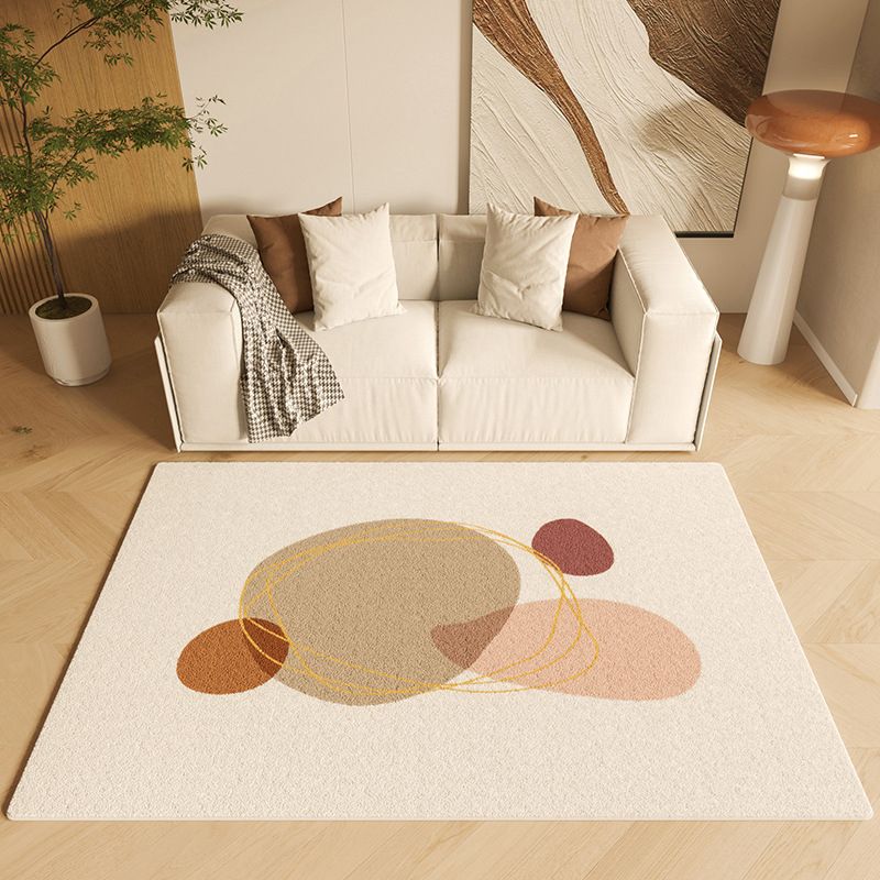 Light Pink Modern Carpet Polyester Line Carpet Non-Slip Backing Carpet for Home Decoration