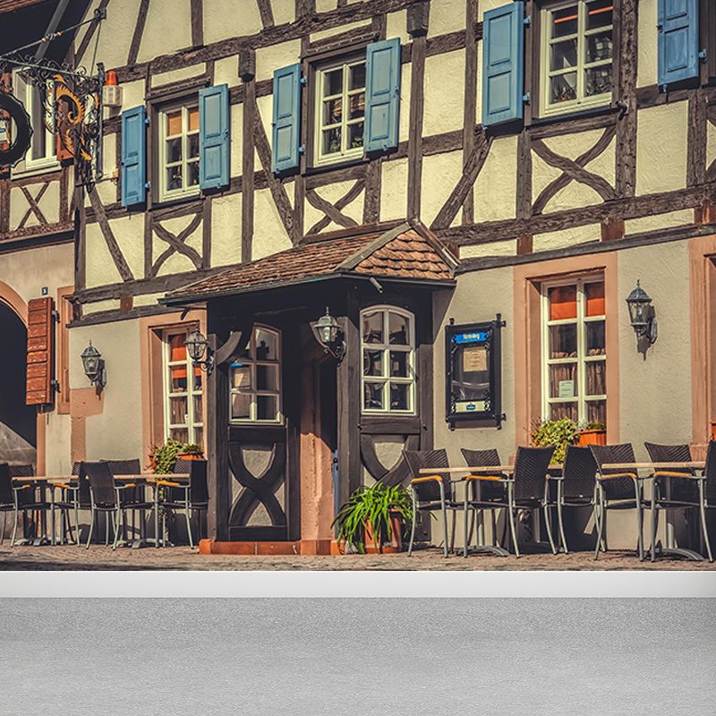 Modern Town View Wallpaper Mural Decorative Mildew Resistant Wall Decor for Home