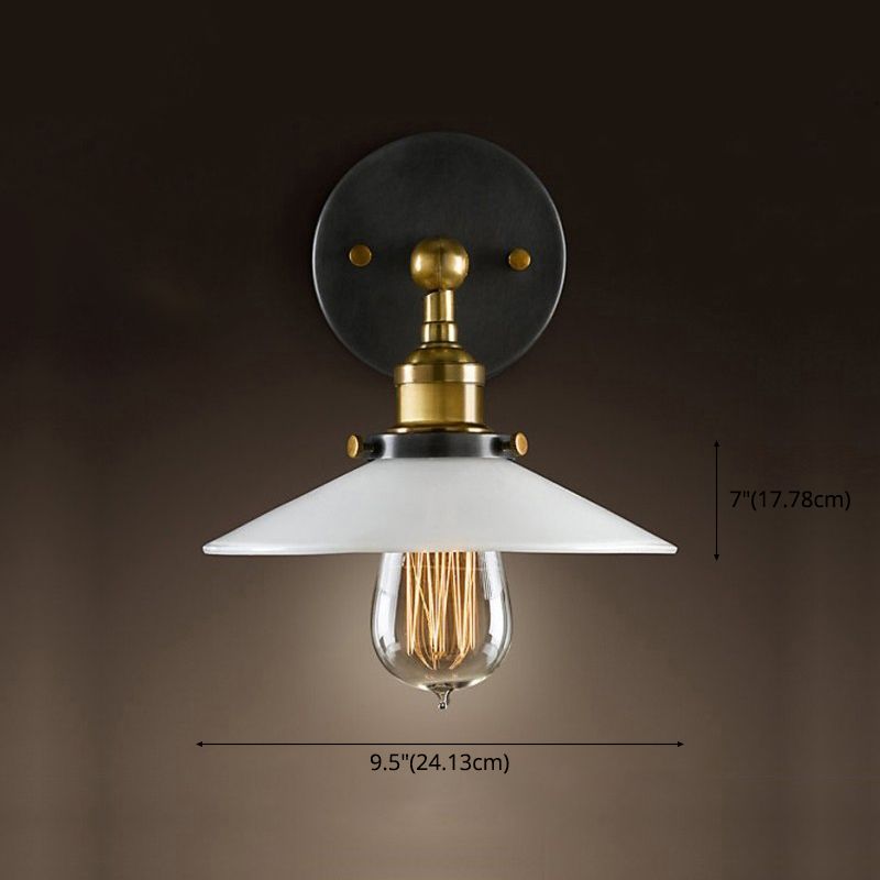 Kegelwandleuchte Lampenleuchte Industriellen Eisen 1-Licht-Wandmontageleuchte in Schwarz