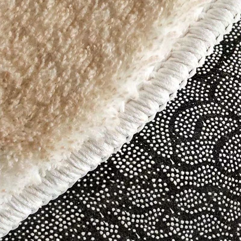 Beige Rug Polyster Area Carpet Non-Slip Backing Easy Care Indoor Rug for Home Decor