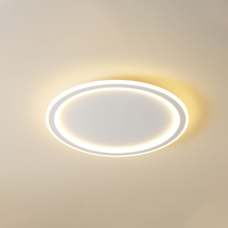 Rotonda Forma Soffitto Fissaggio Moderno Stile Metallo 1 Luce Soffitto Montato Light in bianco