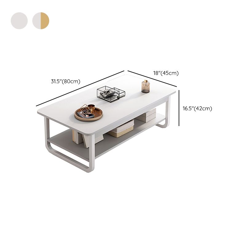 4 Legs Storage Coffee Table Set Modern Wood Rectangle Coffee Table