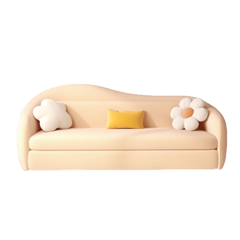 Faux Leather Sofa 37.40" W Convertible Sofa Bed in White for Living Room