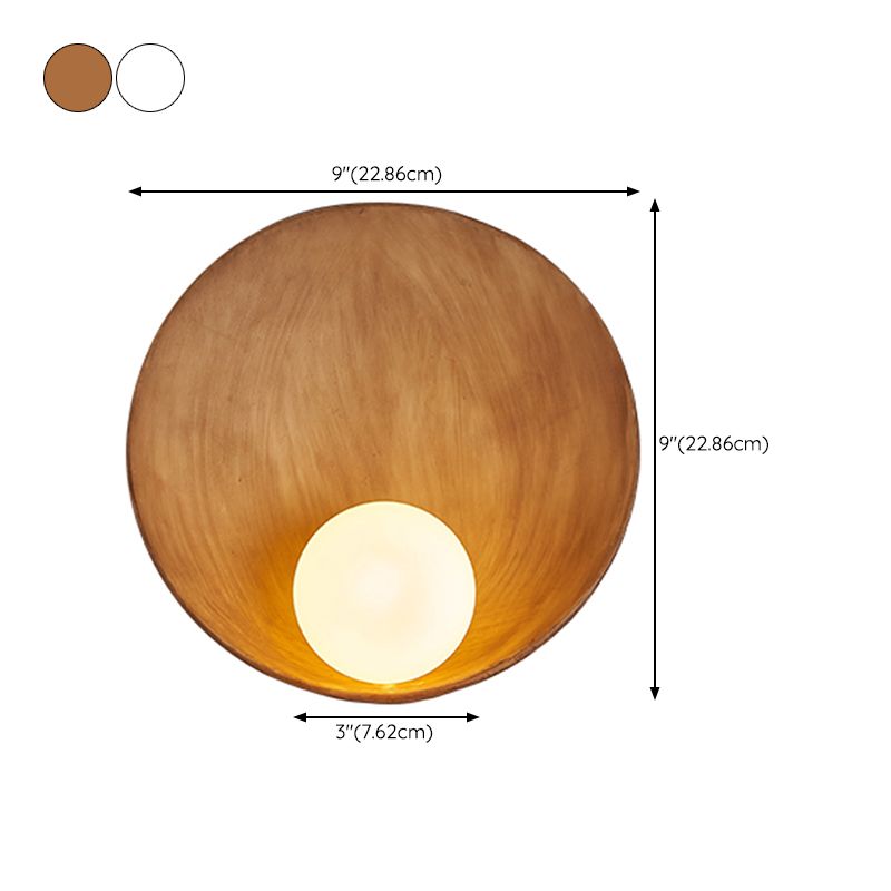 Modernism Resin Wall Lighting 1-Light Glass Shade Wall Mount Light for Foyer