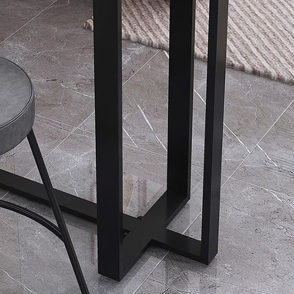 Modern Style Stone Bar Dining Table Rectangle Bar Table in White