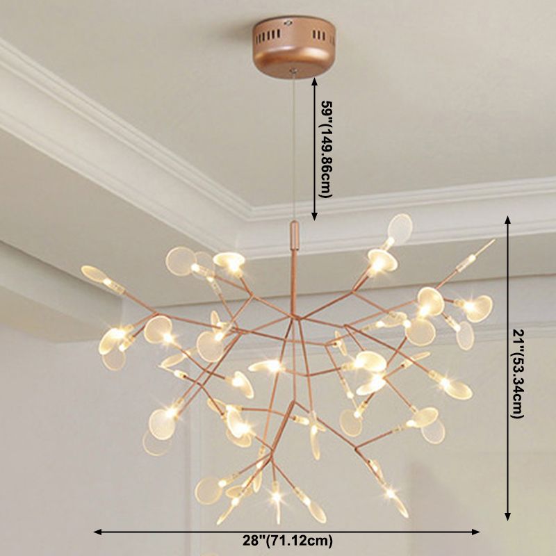 Luce a ciondolo a LED in oro acrilico nella moderna lampada appesa in acciaio inossidabile in acciaio inossidabile