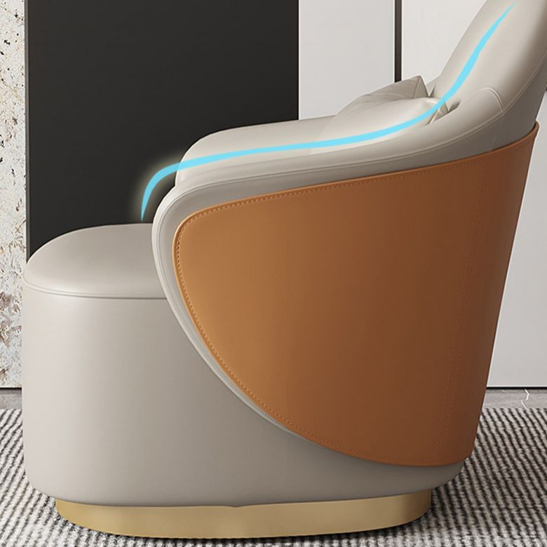 Recessed Arms Chair 25.59" Wide Faux Leather Arms Included Chair with Pillow Back