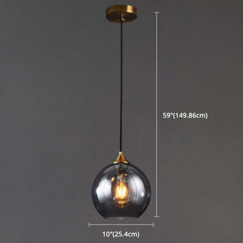 Post-Modern Minimalist  Design Hanging Lamp 1 Light  Globe Glass Shade Pendant Light