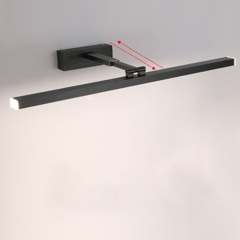 Strip Wall Mounted Light Fixture Nordic Metal LED Bathroom Wall Sconce Lighting in Black