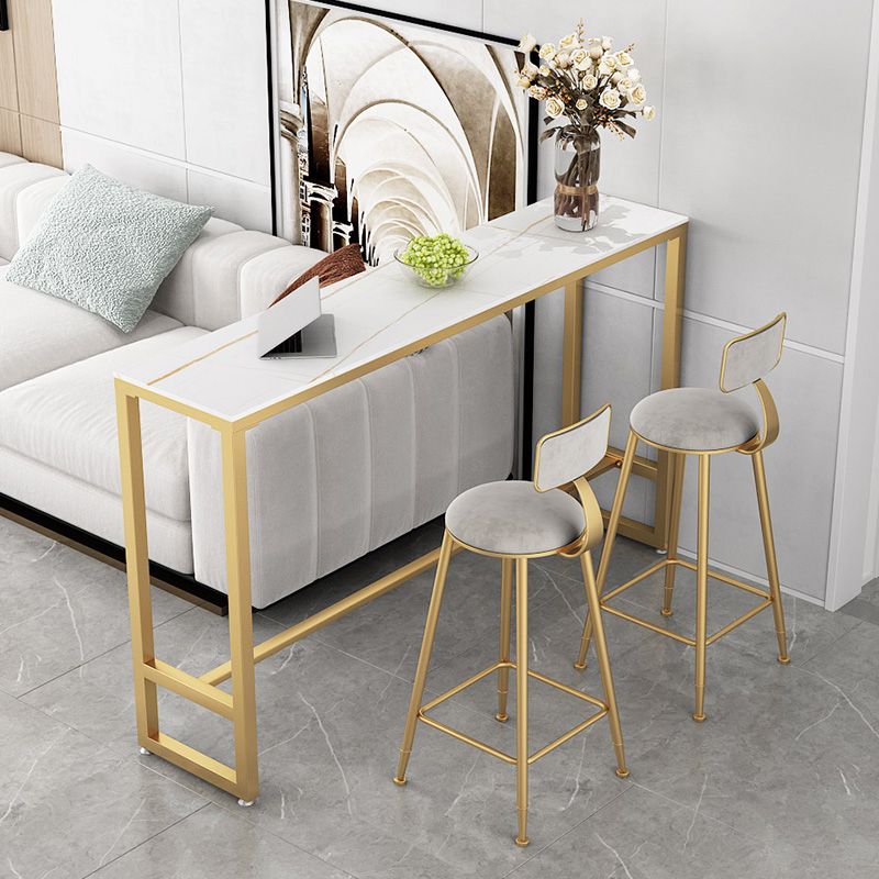 White and Black Modern Style Bar Table in Metal and Wood Milk Tea Shop Bar Table