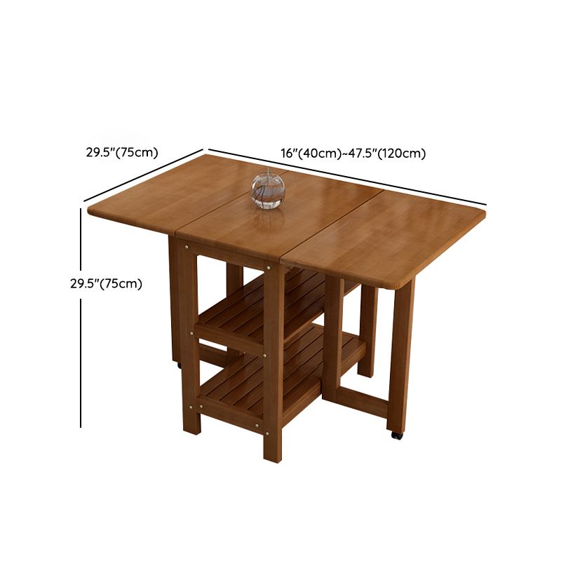 Brown Modern Rectangle Wooden Dining Room Table for Small Space