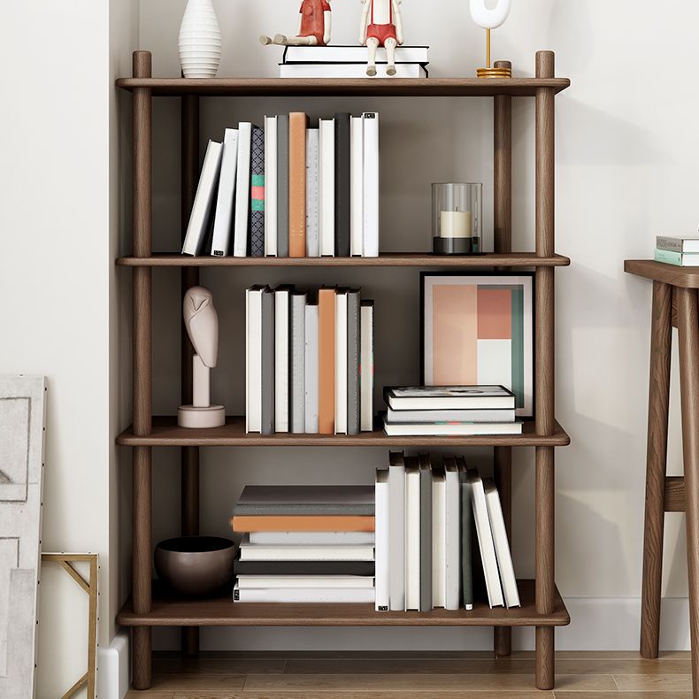 Gummiholz ​​Etagere Bücherregal zeitgenössisches offenes Bücherregal für Zuhause