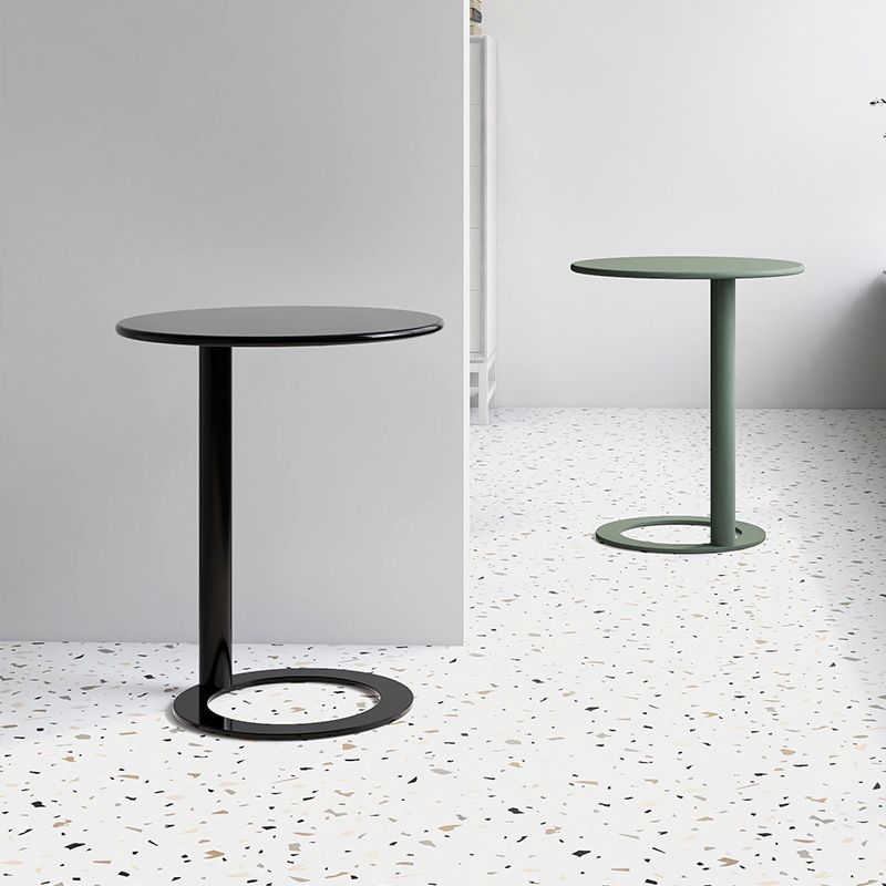 Scandinavian Metal Round End Table Pedestal 18.9"/ 23.6" H Side Table