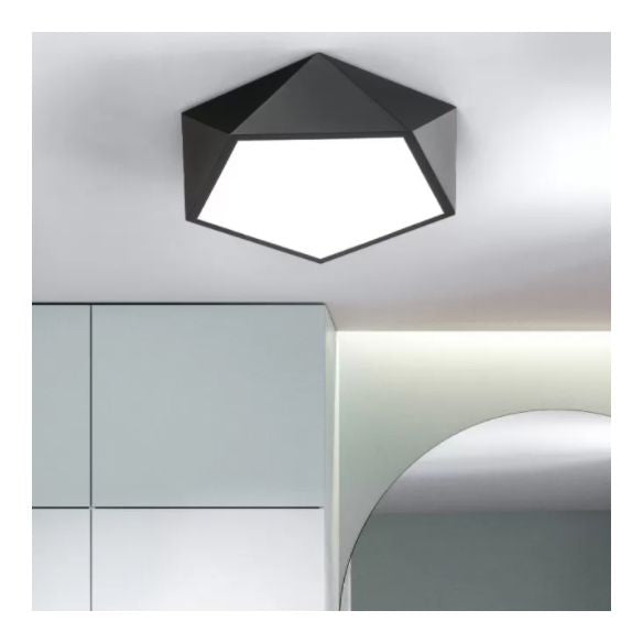 Plafonnier encastré pentagone nordique en métal LED pour chambre à coucher