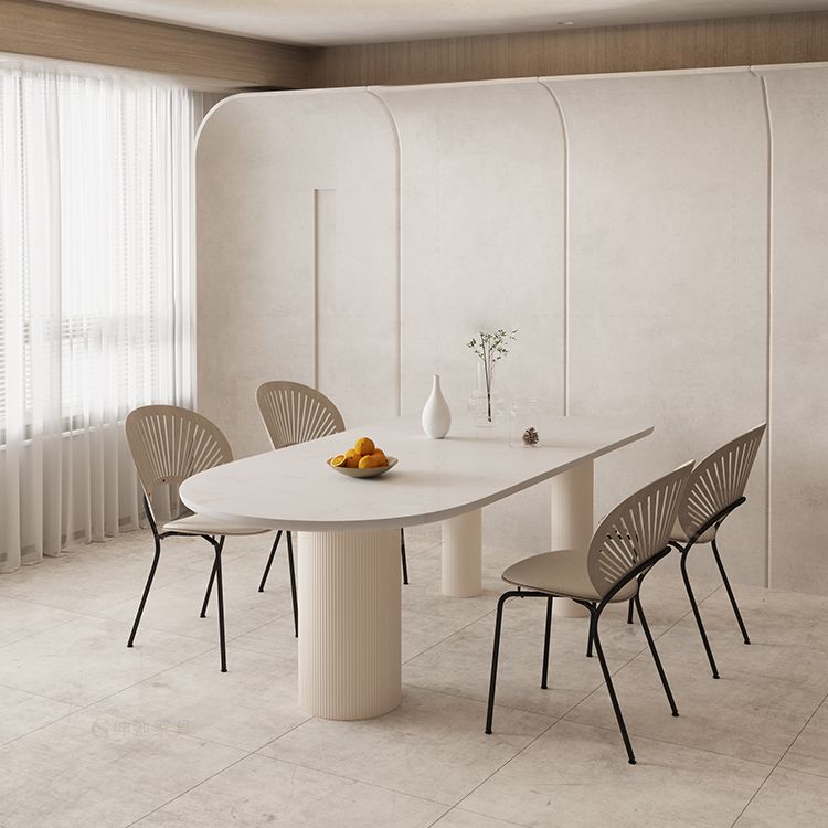 Sillas sin brazos de comedor modernas Sillas laterales de comedor interior con patas de metal