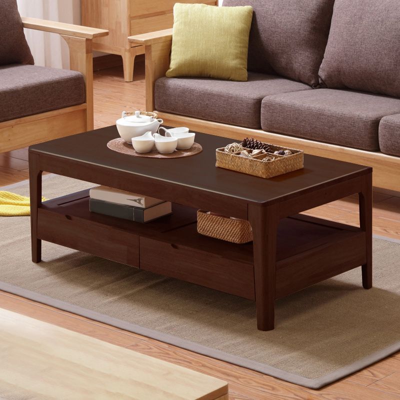 Scandinavian Solid Wood Coffee Table with 4 Legs Coffee Cocktail Table