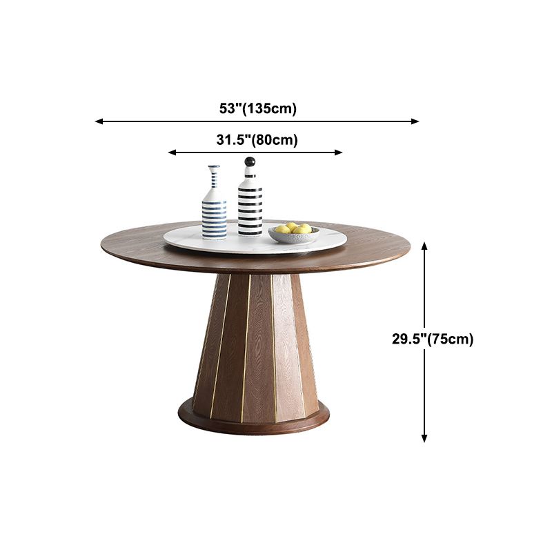 Contemporary Ash Wood Table for Restaurant Dining Table with Pedestal Base
