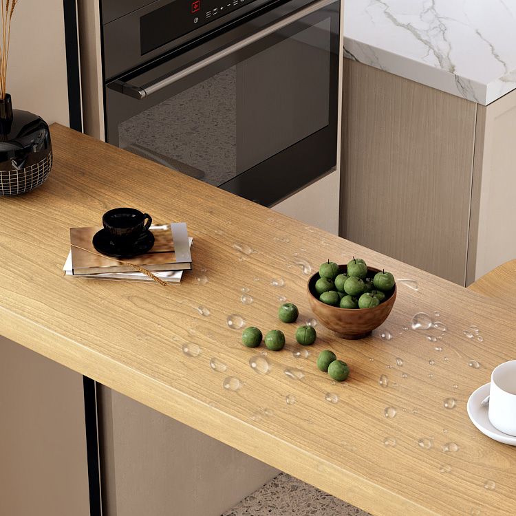 Contemporary Solid Wood Bar Dining Table Rectangle Bar Table with Storage Base