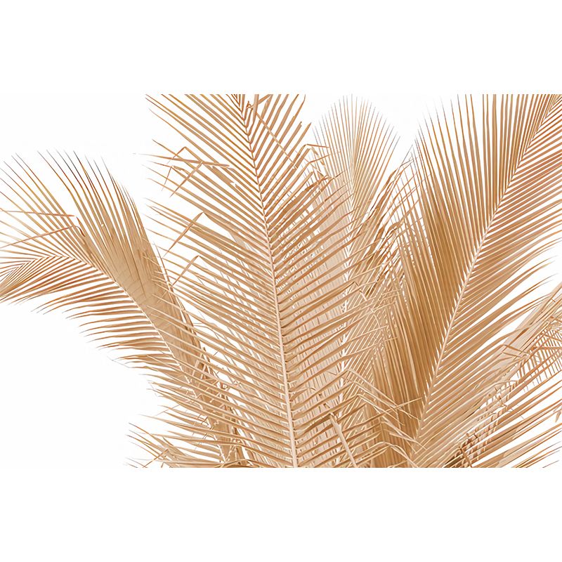 Photography Palm Leaves Mural Wall Decal for Living Room in Brown, Personalized Size Available