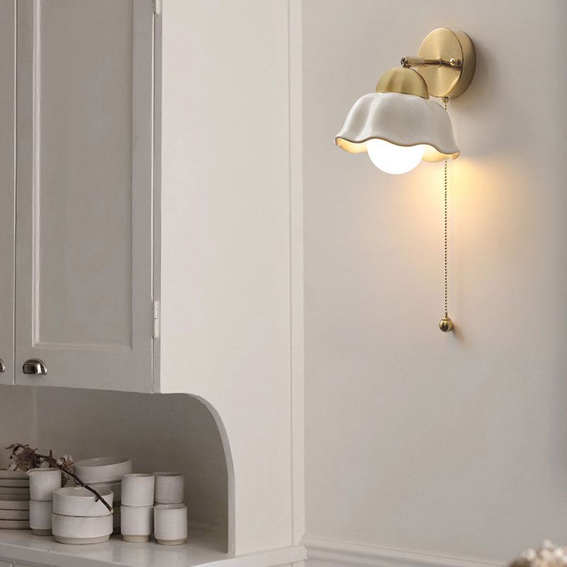 Minimalist Ceramic Wall Light Fixture Modern Wall Light Sconce for Bedroom