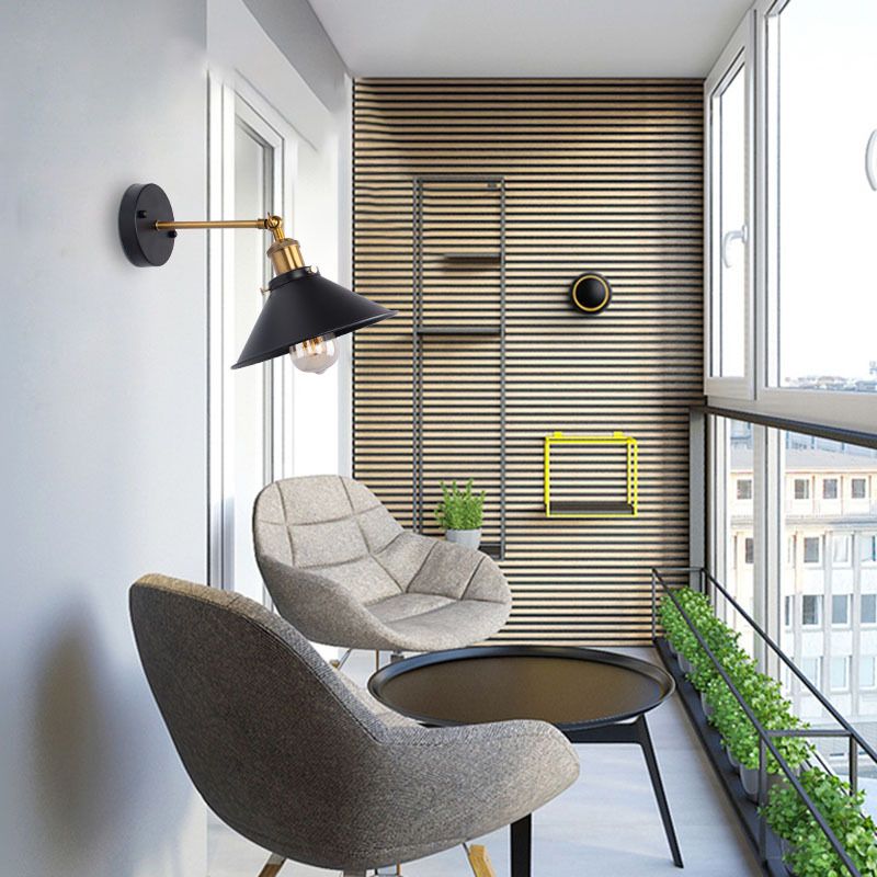 Industrial Metallic Wall Light Fixture with 1 Light for Sitting Room