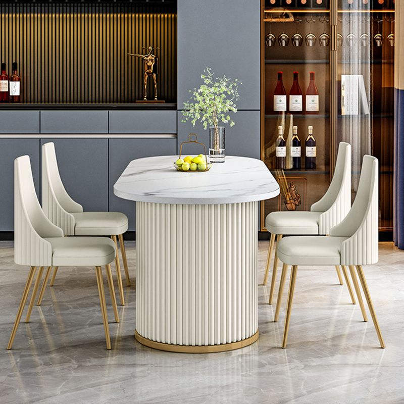 Metal Traditional Luxury Free Form Indoor Table Sintered Stone Table for Kitchen and Dining Room