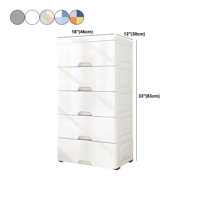 Contemporary Style Non-Hanging Armoire Plastic Cabinet with Drawers