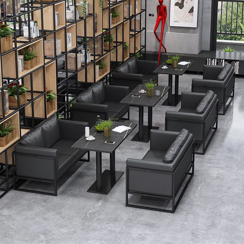 Stile industriale Sinterizzato Stone Stone Sala Tavolo da cucina Black Tavolo con cornice nera