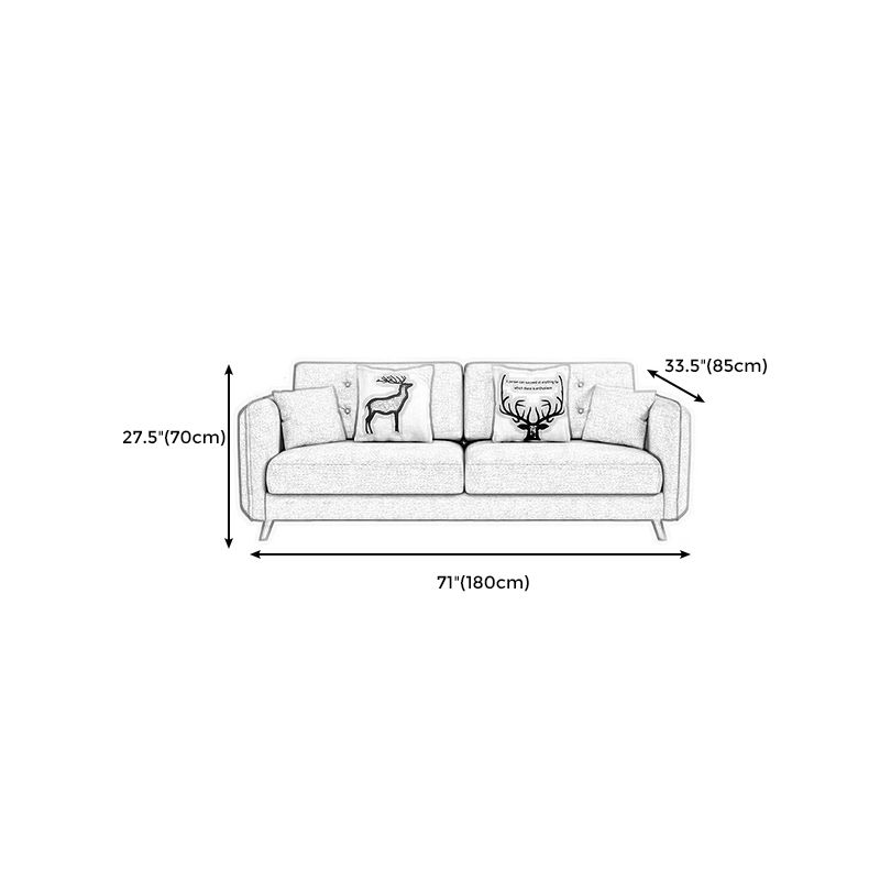 Tessuto grigio moderno/divano standard in pelle finta braccio quadrato di divano trapuntato