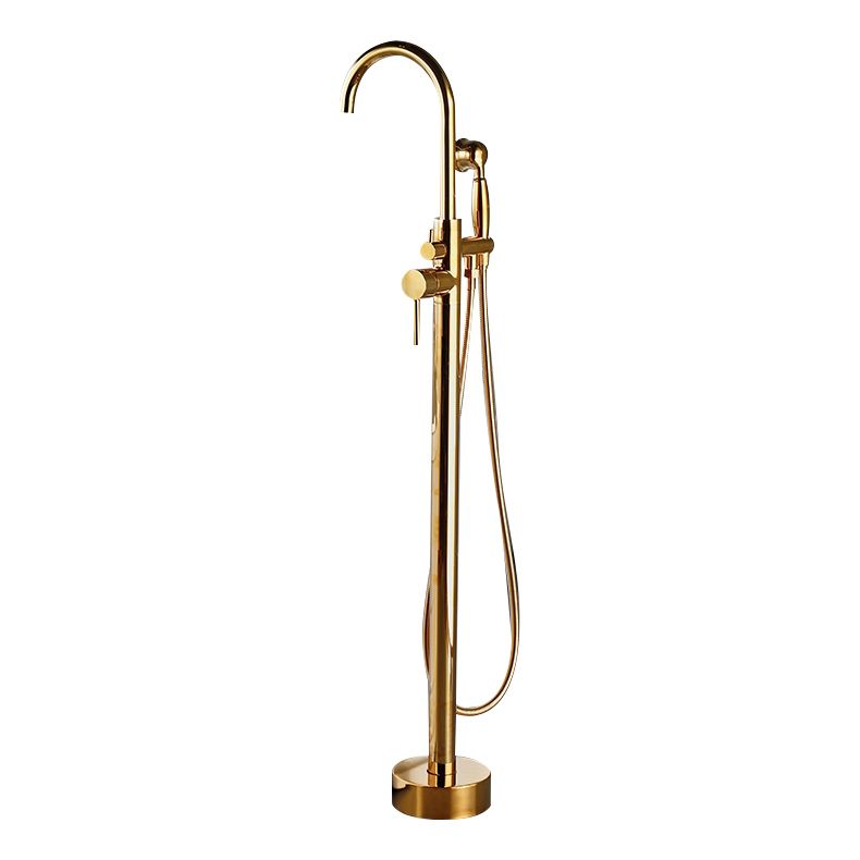 Floor Mounted Metal Freestanding Tub Filler One Hold Freestanding Tub Filler Trim