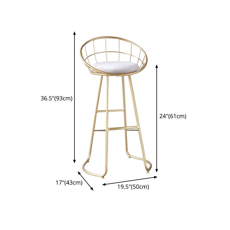 Scandinavian Bar and Counter Stool Low Back Stool with Sled Base in Gold